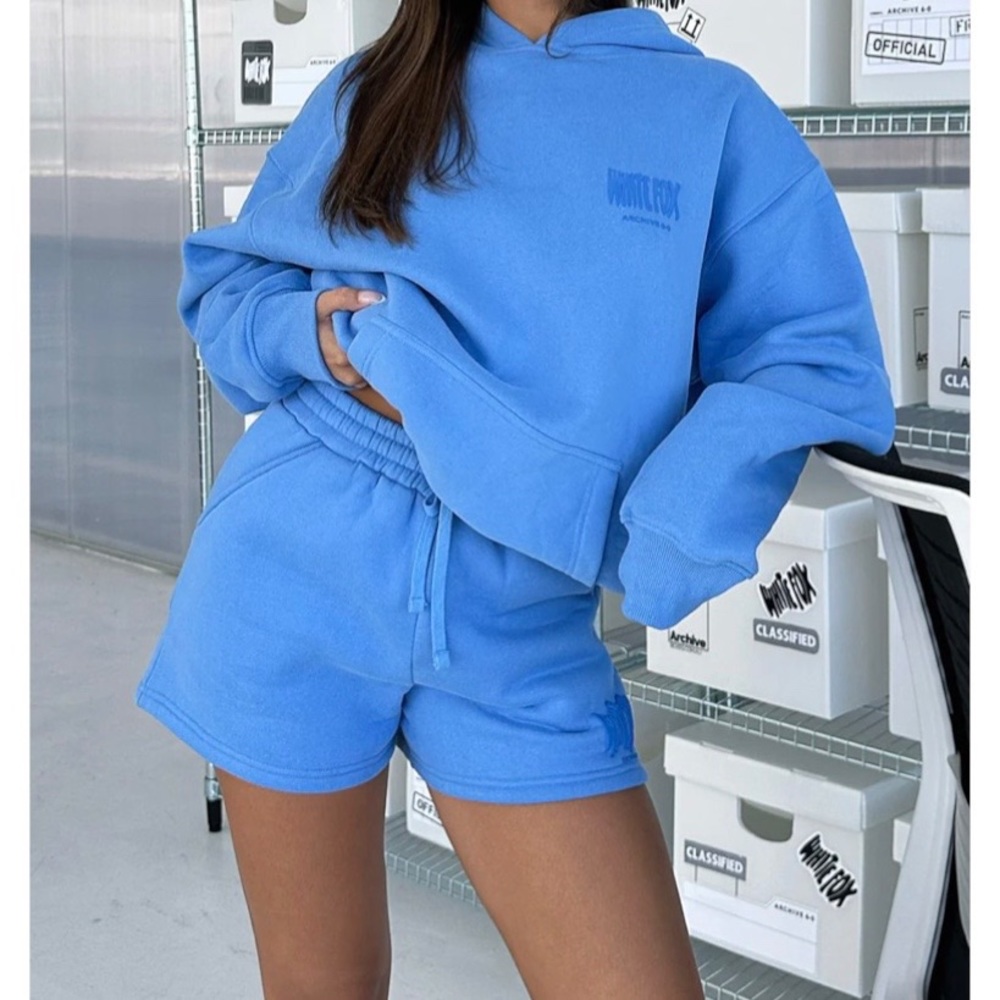 White Fox Lounge Shorts in Blueberry